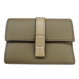LOEWE Women's Tri-fold Wallet in Soft Grain Calfskin, Vertical, Small, Compact